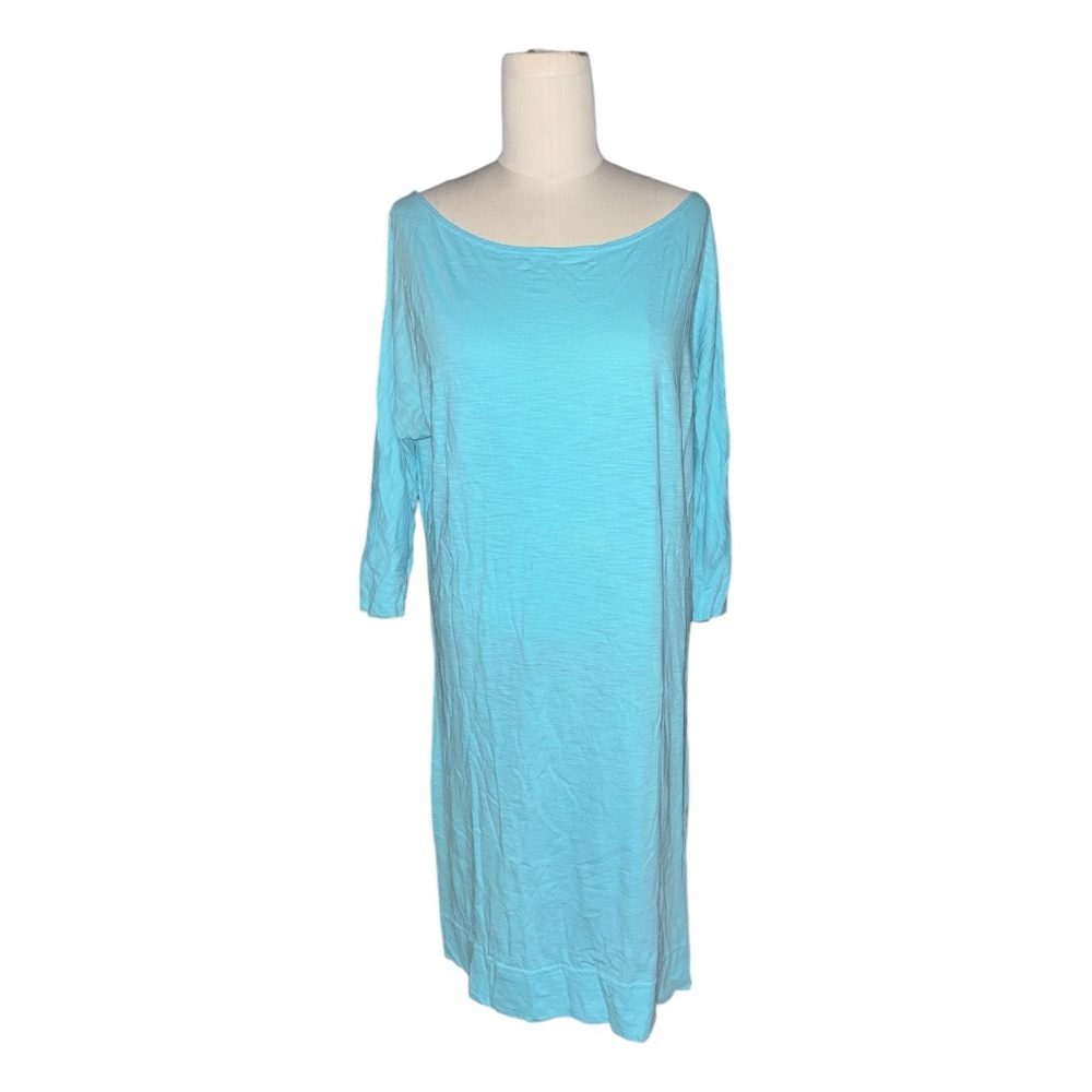 Lilly Pulitzer Aqua Blue Cassie Boatneck T-Shirt Dress
